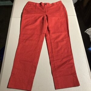 Banana Republic Red Textured Camden Pant Women's Size 6 Split Ankle Chino EUC